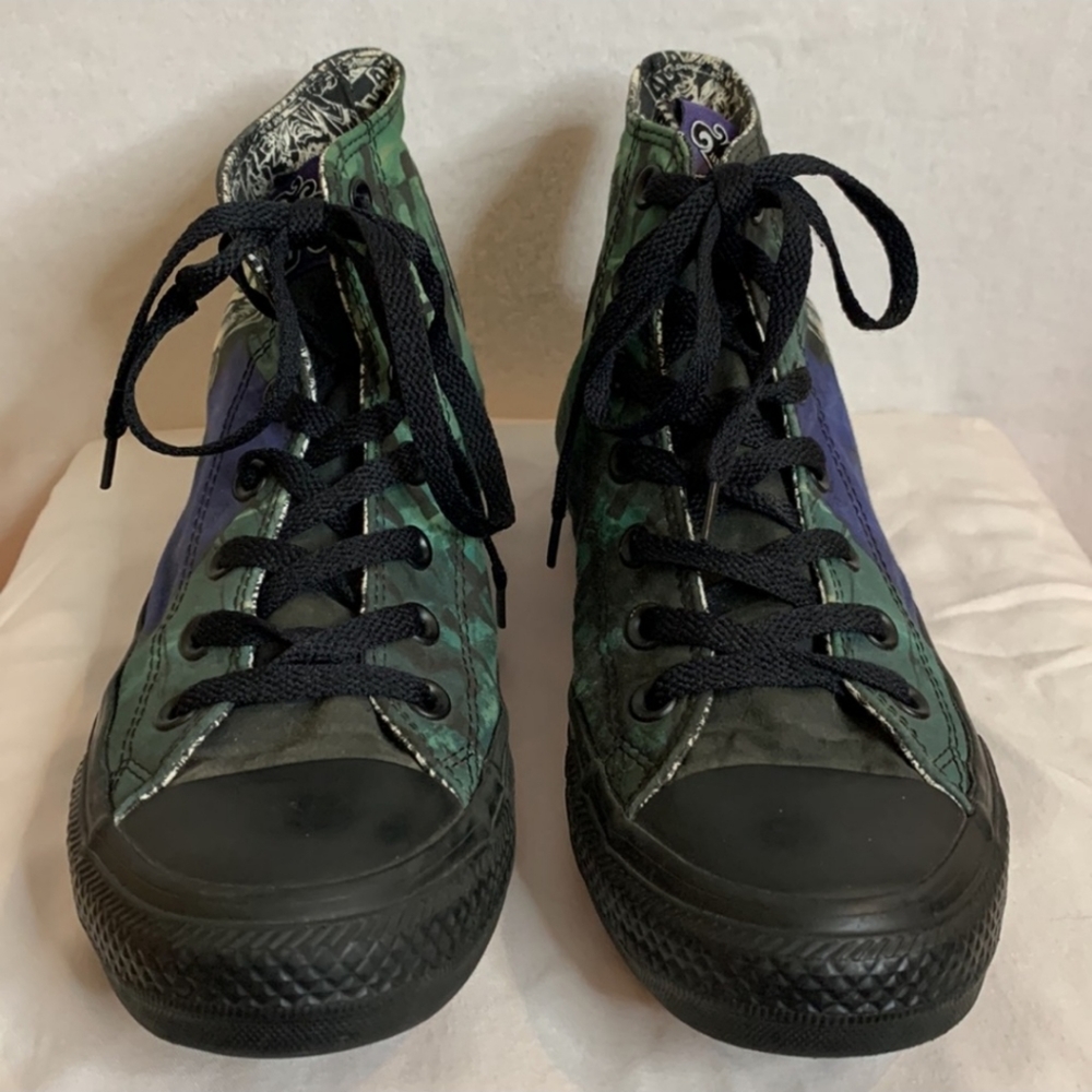 Converse High Top Sneakers Green Black Joker Graphic - Picture 3 of 16